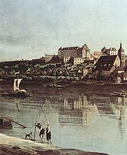 Pirna painted by Canaletto